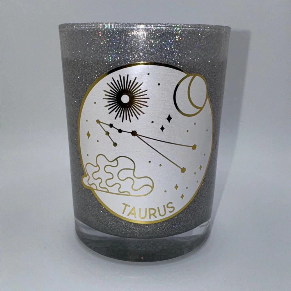 Taurus Glitter Candle Constellation Design